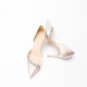 Party high heels pointed toe stiletto sexy pvc stitching crystal hollow sandals