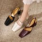 Reike Nen niche design French retro Genuine leather sandals high-heeled shoes 3 colors