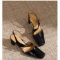 Reike Nen niche design French retro Genuine leather sandals high-heeled shoes 3 colors