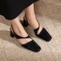 Reike Nen niche design French retro Genuine leather sandals high-heeled shoes 3 colors