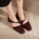 Reike Nen niche design French retro Genuine leather sandals high-heeled shoes 3 colors