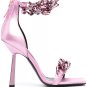 High-heeled fashion strappy sandals cowhide chain square toe open toe women's shoes