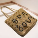 New letter woven bag single shoulder beach straw bag 2 colors