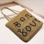 New letter woven bag single shoulder beach straw bag 2 colors