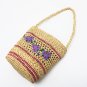 Craft cylinder hand embroidered straw bag raffia woven bag shoulder bag