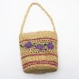 Craft cylinder hand embroidered straw bag raffia woven bag shoulder bag