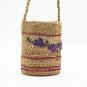 Craft cylinder hand embroidered straw bag raffia woven bag shoulder bag