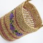 Craft cylinder hand embroidered straw bag raffia woven bag shoulder bag