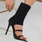 New women's shoes stretch fabric sleeve sandals stiletto heels 2 colors