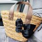 Bow straw vacation woven bag portable beach bag #H251