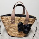 Bow straw vacation woven bag portable beach bag #H251
