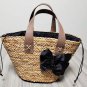 Bow straw vacation woven bag portable beach bag #H251