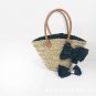 Bow straw vacation woven bag portable beach bag