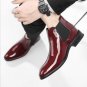 Chelsea boots men's pointed patent leather bright Martin business dress boots