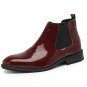 Chelsea boots men's pointed patent leather bright Martin business dress boots