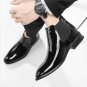 Chelsea boots men's pointed patent leather bright Martin business dress boots
