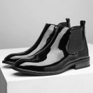 Chelsea boots men's pointed patent leather bright Martin business dress boots