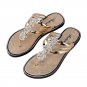 Flip-flops women's summer sandals with rhinestones beach rhinestone flat bottom 3 colors