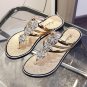 Flip-flops women's summer sandals with rhinestones beach rhinestone flat bottom 3 colors