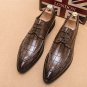Men's Crocodile pattern business breathable casual hairstylist shoes 2 colors