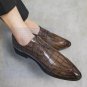 Men's Crocodile pattern business breathable casual hairstylist shoes 2 colors