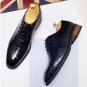 Men's snake skin pattern business casual hairstylist shoes 2 colors