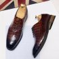 Men's snake skin pattern business casual hairstylist shoes 2 colors