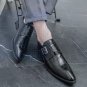 Men's Summer Buckle Retro Business Formal Casual Hairdresser Groom Wedding Shoes 2 colors