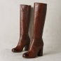 Side Zipper High Block Heel Ladies Plus Size Fashion Boots