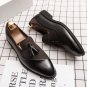 Men's winter loafers with tassels