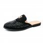 Men's shiny rhinestone toe slippers