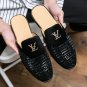 Men's shiny rhinestone toe slippers