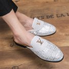 Men's shiny rhinestone toe slippers