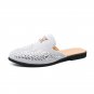Men's shiny rhinestone toe slippers