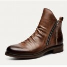 Vintage zipper men's boots new pleated Chelsea knight boots Vintage zipper men's boots new pleated Chelsea knight boots
