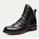 Vintage zipper men's boots new pleated Chelsea knight boots Vintage zipper men's boots new pleated Chelsea knight boots