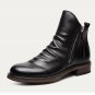 Vintage zipper men's boots new pleated Chelsea knight boots