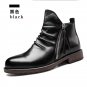 Vintage zipper men's boots new pleated Chelsea knight boots