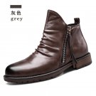 Vintage zipper men's boots new pleated Chelsea knight boots
