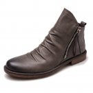Vintage zipper men's boots new pleated Chelsea knight boots