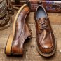 Genuine leather retro casual shoes men's shoes top layer cowhide  2 colors