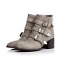 Vintage belt buckle roman short martin boots thick heel boots 3 colors