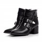 Vintage belt buckle roman short martin boots thick heel boots 3 colors