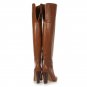 Women's large size brown thick heel over-the-knee boots