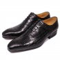Oxford Men's Dress Lace Up Office Wedding Shoes Genuine Leather Stitching 2 colors