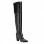 Pointed toe side zipper oversized over-the-knee women's boots