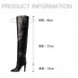 Pointed toe side zipper oversized over-the-knee women's boots