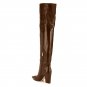 Pointed toe side zipper oversized over-the-knee women's boots
