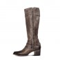 High boots with pointed straps thick heels motorcycle boots