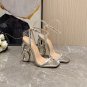 Fashionable square toe shallow mouth buckle strap high heels 3 colors